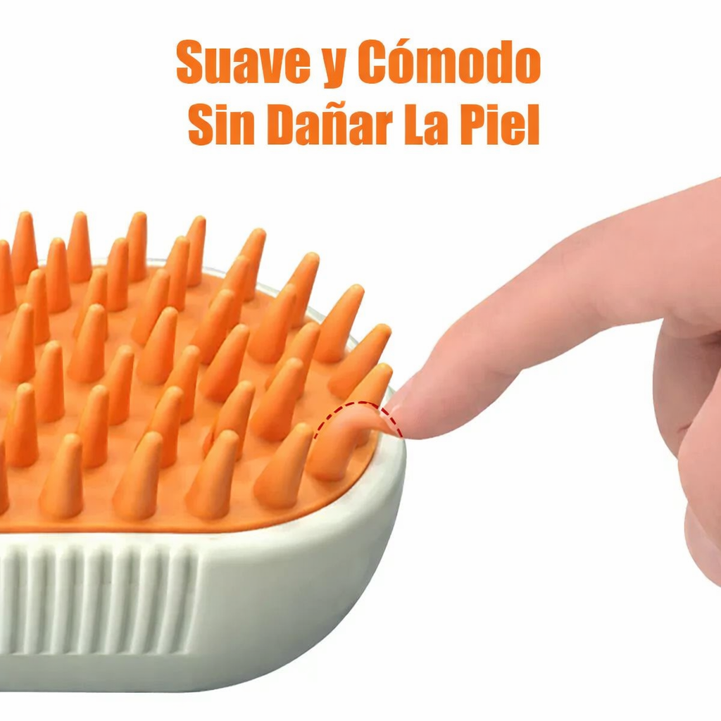 Cepillo masajeador y cuidado con vapor 2 en 1